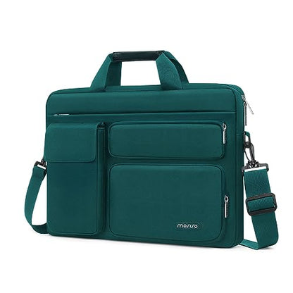 MOSISO Laptop Shoulder Bag 16 inch, 15-15.6 inch Computer Bag | Compatible with MacBook Pro 16 inch, HP, Dell, Lenovo with 2 Raised&1 Flapover&1 Horizontal Pocket&Handle&Belt, Teal Green - color: Teal Green, size: 16 inch