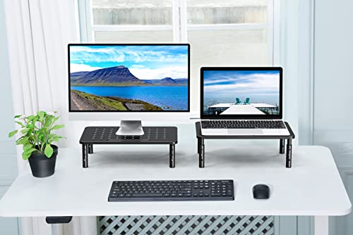 Zimilar 2 Pack Monitor Stand , 3 Height Adjustable Stand with Star Mesh | for Computer, Laptop, Printer, Notebook, iMac, Premium Metal Monitor Risers for 2 Monitors