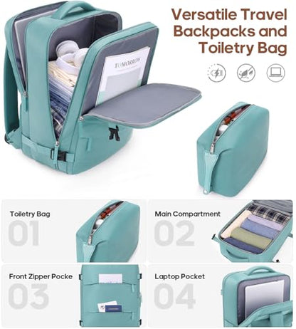 3 Piece Luggage Set, 20 Inch Carry On Luggage 22x14x9 Airline Approved, Hardside Suitcases with Wheels, Suitcase Set with YKK Zipper&TSA Lock, Travel Set - color: Dusty Blue, size: 3 piece set (20inch)