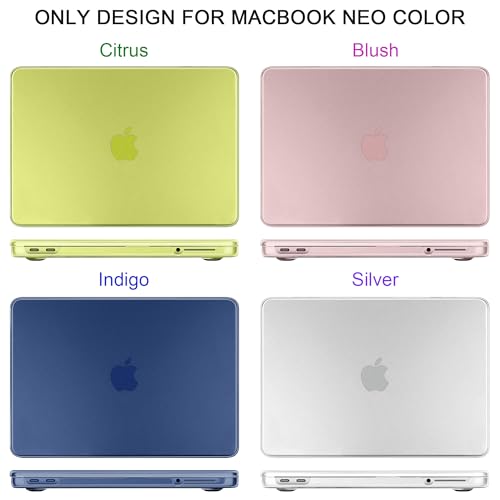 Matte Frosted Compatible with MacBook Neo 13 Inch 2026 (Model A3404 | A18 Pro Chip) | Anti-Fingerprint Hard Shell, Ultra Slim, Non-Slip, Lightweight Protective Cover | Frosted Clear - color: Matte Clear