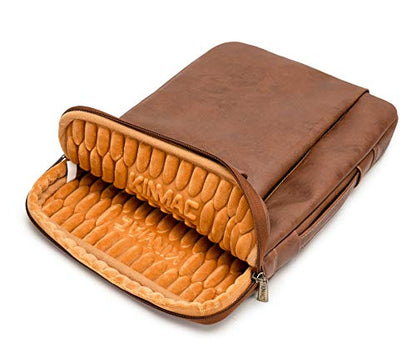 Kinmac 360° Heavy Duty Protective Laptop Sleeve Case Bag Cover with Handle for MacBook Air 13 inch,iPad Pro 13 inch and 13.3 inch HP,Dell,Lenovo,Asus,Acer Laptop (Coffee PU) - color: Coffee PU, size: 12 inch-13.3 inch