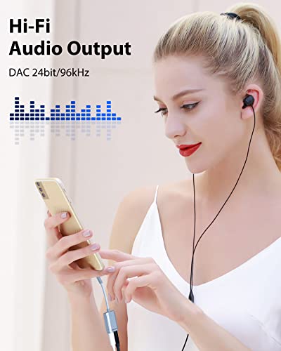 Stouchi USB C to 3.5mm Headphone and Charger Adapter, 2 in 1 USB-C to Aux Audio Jack with 30W Safe Fast Charging Hi-res DAC for iPhone 17/16 /15, Pixel 9/8 /7/6, iPad,Galaxy S25 S24 S23 Ultra (Silver) - color: Silver