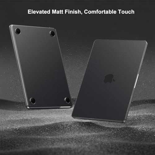 MOSISO Compatible with MacBook Air 13 inch Case M5 M4 M3 M2 2026-2022 | 4 in 1 Kit Matte Hard Shell for MacBook Air 13.6 Case, Anti-Fingerprints&Ultra-Thin, A3449 A3240 A3113 A2681, Black Clear - color: Black Clear