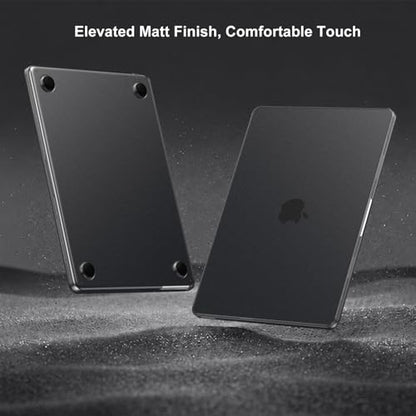 MOSISO Compatible with MacBook Air 13 inch Case M5 M4 M3 M2 2026-2022 | 4 in 1 Kit Matte Hard Shell for MacBook Air 13.6 Case, Anti-Fingerprints&Ultra-Thin, A3449 A3240 A3113 A2681, Black Clear - color: Black Clear
