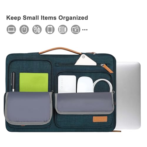MOSISO 360 Protective Laptop Case 14 inch, 14 inch Laptop Sleeve | Compatible with HP Lenovo Dell ASUS Acer,HP Stream,Dell Latitude, Side Open Carrying Case with 4 Zipper Pockets, Teal Green - color: Teal Green, size: 14 inch
