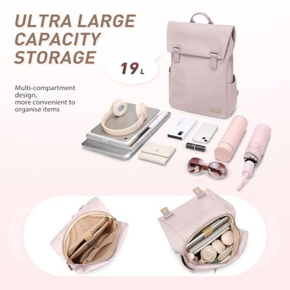 Women Laptop Backpack Computer Backpacks Carry On Waterproof backpack Fits 14Inch Notebook Travel Commute College (Dusty Pink) - color: Dusty Pink, size: 14 Inch