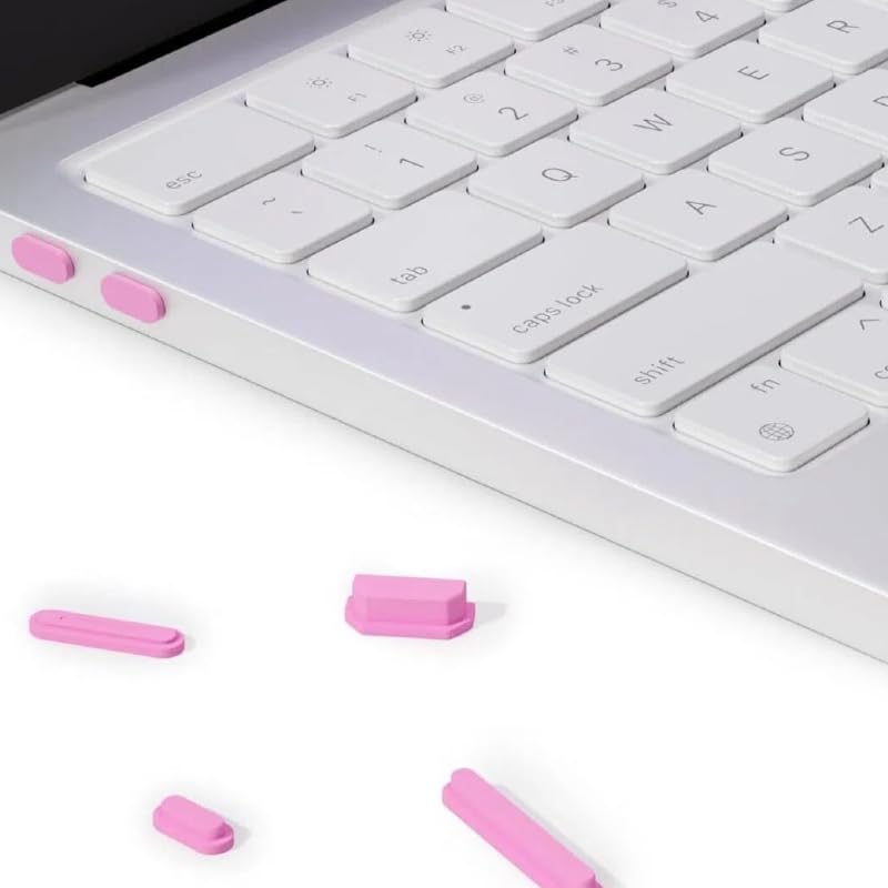 16 Pcs Laptop Dust Plug Set,Silicone USB Port Cover Protector Kit,Pink | 16-Piece Set For RJ45 VGA USB Audio Power HDMI Ports,Soft Silicone,Matte Pink,For Laptop And Desktop Port Protection