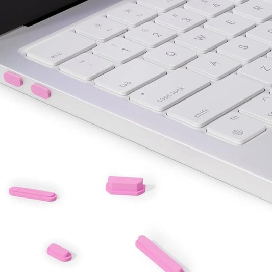 16 Pcs Laptop Dust Plug Set,Silicone USB Port Cover Protector Kit,Pink | 16-Piece Set For RJ45 VGA USB Audio Power HDMI Ports,Soft Silicone,Matte Pink,For Laptop And Desktop Port Protection