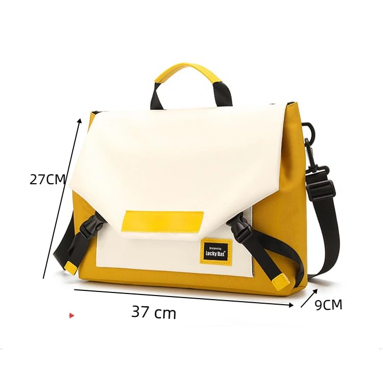 Multifunctional laptop bag, 13.3-16 inch waterproof laptop bag, casual crossbody shoulder handbag for men and women - color: Forest Green Collides With Milky White