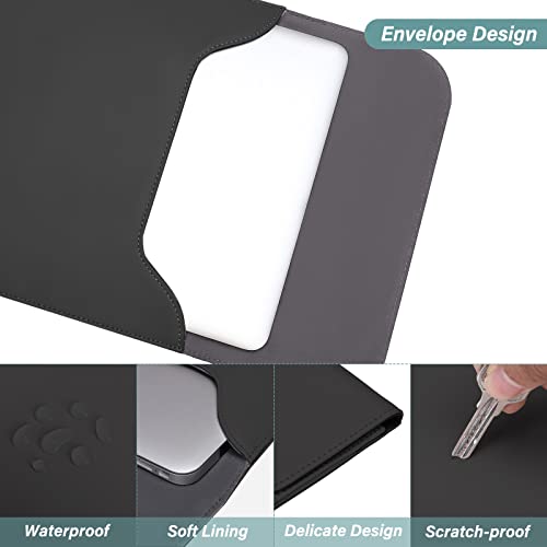 MOSISO Laptop Case 13.3 inch, 13-13.3 inch Laptop Sleeve Compatible with MacBook Neo 13 A18 Pro A3404 /Air 13/Pro 13/Pro 14 M5 M4 M3 M2 M1, Faux Suede Leather Case with Small Bag, Black - color: Black