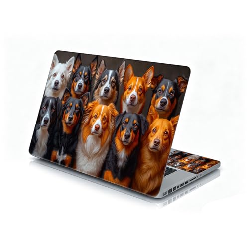 Universal Laptop Skin Sticker Decal, 12"-15.6" Aesthetic Vinyl Wrap, Group Dogs Collage Waterproof Notebook Cover Art Protector for MacBook HP Dell Lenovo, Fits 13" 14" 15" 15.6" - color: Group Dogs Collage