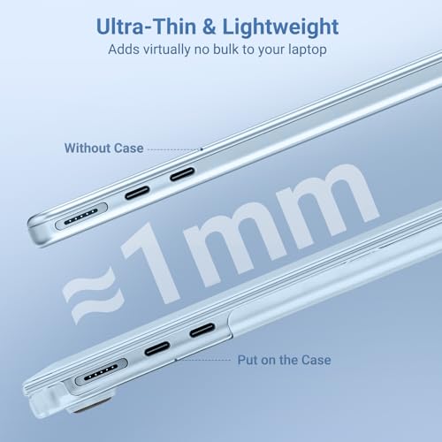 MOSISO Compatible with MacBook Air 13 inch Case M5 2026 M4 M3 M2 2025-2022 | A3449 A3240 A3113 A2681, Scratch-Resistant Shock-Absorbent Reinforced Hard Shell Cover for MacBook Air 13.6 Case, Sky Blue - color: Sky Blue