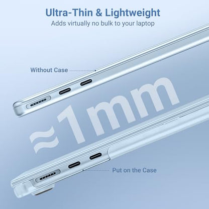 MOSISO Compatible with MacBook Air 13 inch Case M5 2026 M4 M3 M2 2025-2022 | A3449 A3240 A3113 A2681, Scratch-Resistant Shock-Absorbent Reinforced Hard Shell Cover for MacBook Air 13.6 Case, Sky Blue - color: Sky Blue