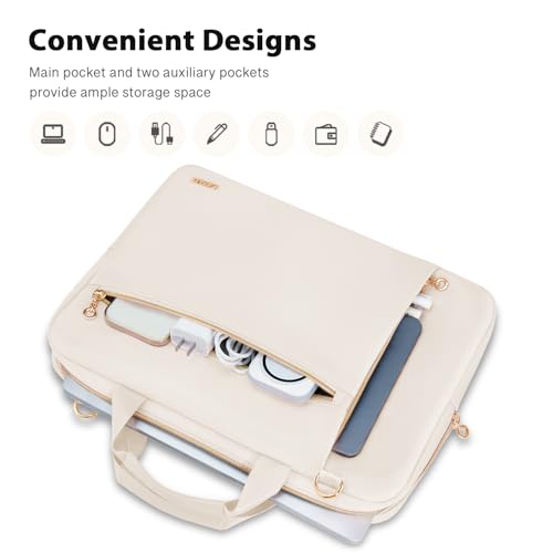 Laptop Bag Case for Women Men Messenger Briefcase Bag, 17 17.3 Inch | Compatible with HP OmniBook Envy Omen Pavilion/Dell Inspiron Precision/LG Gram/Yoga ThinkPad, Carrying Bag 18 inch, Beige - color: Beige, size: 17.3 inch