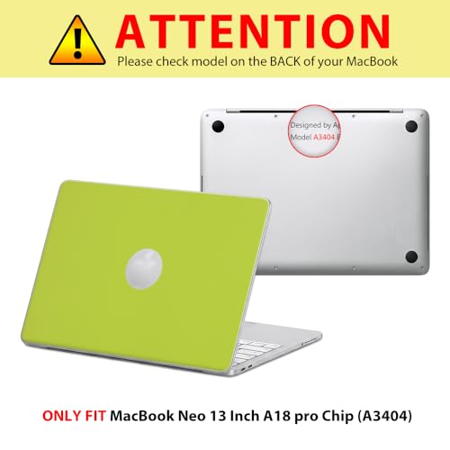 Laptop Skin Decal for 2026 MacBook Neo 13" Model A3404 | Ultra-Thin Wrap with Anti-Scratch, Dustproof,and Anti-Fingerprint Protection,Residue-Free Protective Sticker (Yellowgreen) - color: Yellowgreen