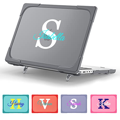 Batianda AngleBase Custom Name Case for MacBook Pro 14 Inch 2021-2026 | Personalized Text Design, Ergonomic Foldable Stand Holds 22lbs, TPU Bumper, Matte Hard Shell Cover for MacBook Pro 14.2 Inch - color: Customizable Name