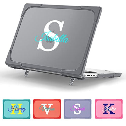 Batianda AngleBase Custom Name Case for MacBook Pro 14 Inch 2021-2026 | Personalized Text Design, Ergonomic Foldable Stand Holds 22lbs, TPU Bumper, Matte Hard Shell Cover for MacBook Pro 14.2 Inch - color: Customizable Name
