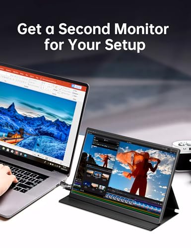 Small Portable Monitor 10.5" 400 Nits 15:10 FHD 1280P IPS Screen, Ultra-Slim Mini Monitor w/Smart Cover & Speaker, USB C HDMI HDR Portable Gaming Monitor, Travel Monitors for Laptop PCs