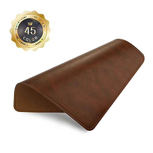 PU Leather Mouse Pad with Stitched Edge, Micro-Fiber Base, Non-Slip Waterproof, 8x11Inch (Dark Caramel Brown) - color: Dark Caramel Brown, size: 8L x 11W inches