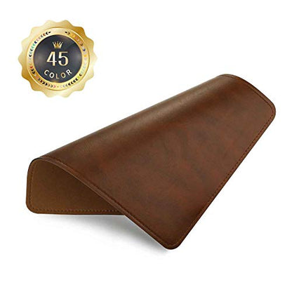 PU Leather Mouse Pad with Stitched Edge, Micro-Fiber Base, Non-Slip Waterproof, 8x11Inch (Dark Caramel Brown) - color: Dark Caramel Brown, size: 8L x 11W inches