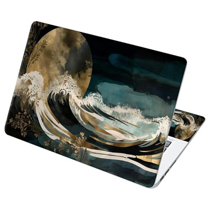 Universal Laptop Skin Sticker with 2 Wrist Pad Decals, 3-Piece Removable Vinyl Laptop Cover, Deep Tea Color Waterproof Anti-Scratch, Easy-Trim Fit for 13.3" 14" 15.6" Laptops - color: Deep Tea Color