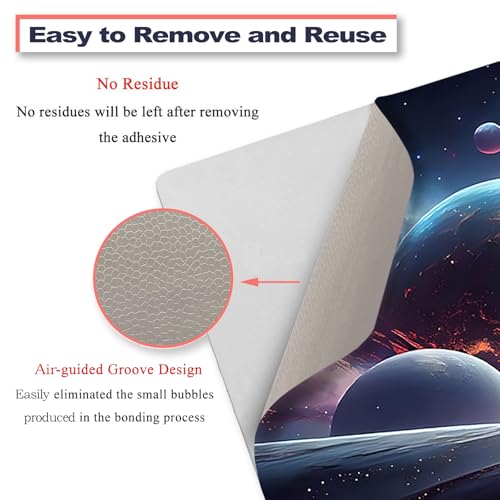 Laptop Decal Sticker Skin Cover, 12" 13.1" 13.3" 14" 15" 15.4" 15.6" Laptop Netbook Vinyl Art Skin Sticker Cover Notebook PC Protector (2 Wrist Pad Included), Removable Reusable, Cosmic Planets - color: Cosmic Planets