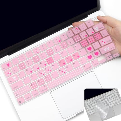2 Pack Keyboard Cover for 2026 MacBook Neo 13" (Touch ID) & MacBook Pro 14"/16" M5-M1 Pro/Max, M5-M2 & MacBook Air 13"/15" M5-M1, Keyboard Protective Skin US Layout-Lovly - color: Lovly+TPU