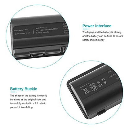 58Wh Laptop Battery for HP DV4 DV5 DV6 G50 G60 G60T-200 CTO G61 G70 HDX X16 HDX X16T Premium HDX16 HSTNN-LB72 HSTNN-LB73 HSTNN-UB72 HSTNN-CB73 HSTNN-DB72 HSTNN-DB73 HSTNN-IB72 HSTNN-IB73 dm1-2000 - size: 8.07*2.05*0.83inch DV4