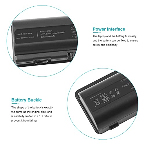 58Wh Laptop Battery for HP DV4 DV5 DV6 G50 G60 G60T-200 CTO G61 G70 HDX X16 HDX X16T Premium HDX16 HSTNN-LB72 HSTNN-LB73 HSTNN-UB72 HSTNN-CB73 HSTNN-DB72 HSTNN-DB73 HSTNN-IB72 HSTNN-IB73 dm1-2000 - size: 8.07*2.05*0.83inch DV4