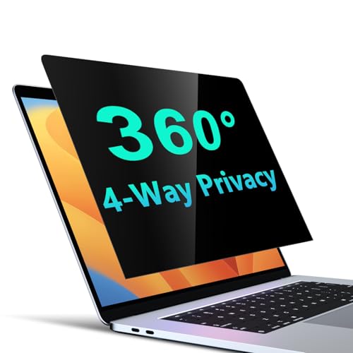 PYS 4-Way Privacy Screen for Laptop 14 Inch 16:9-360° Anti-Spy Filter, Matte Anti-Glare Protector, Scratch-Resistant Film, Laptop Privacy Filter Shield - color: Black, size: 14 inch