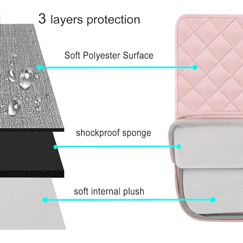 MOSISO Laptop Case 16 inch, 15-15.6 inch Laptop Sleeve, Chalk Pink | Compatible with MacBook Pro 16 M5 M4 M3 M2 M1, HP Acer Dell Lenovo ASUS, Square Quilted Vertical Bag with Pocket&Small Case - color: Chalk Pink, size: 16 inch