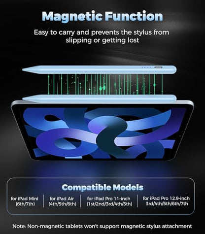 CMARS Active Stylus Pen for Touchscreen, Universal Tablet Pencil for Apple iPad/iPhone/Samsung/Huawei/Xiaomi/Android and More Devices, Rechargeable Digital Pen-Blue - color: Blue