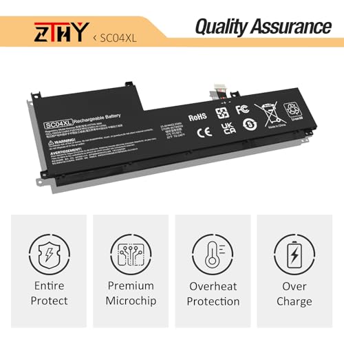 63.32Wh SC04XL Laptop Battery Replacement for HP Envy 14-EB 14-eb0021tx | 14-eb1028nf 14-eb0010ca 14-eb0019nl 14-eb1028nf 14-eb0212nw Series HSTNN-IB9R M07392-005 M08254-1C1 SC04063XL 15.4V 3906mAh - size: 11.06*3.86*0.27 inch SC04XL