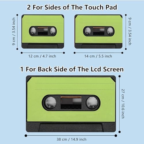 Universal Laptop Skin Sticker with 2 Wrist Pad Skins, Waterproof Scratch Resistant Vinyl Laptop Cover Decal, Cut to Fit for 11–15.6 Inch MacBook HP Dell Lenovo, Green Tape - color: Green Tape
