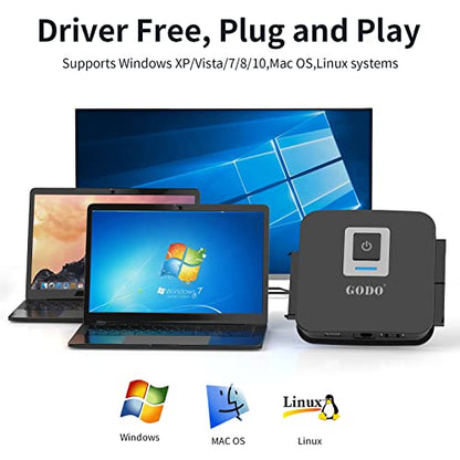 GODO SATA/IDE to USB 3.0 Adapter,IDE Hard Drive Adapter Kit, Cable Converter for 2.5/3.5 inch and SATA HDD/SSD,5.25 CD-ROM/DVD-ROM,Include 12V/2A Power
