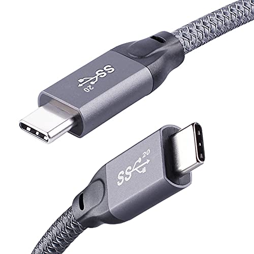 QCEs Short USB C to USB C 3.2 Gen 2 Cable 1.65Ft, 20Gbps High Speed Data Transfer, 4K Display, 100W Fast Charging for SSD Samsung T9 T7, SanDisk, Crucia X10 X9, SSK, Mac,PC, iPhone 17/16, Android - color: Grey, size: 1.65ft