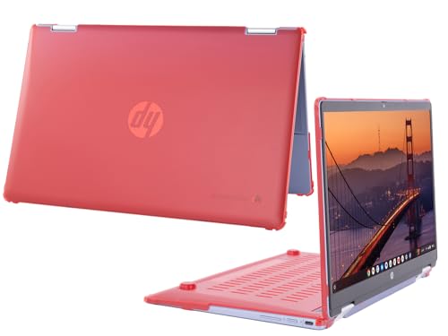 mCover Hard Case ONLY Compatible for 2024~2025 14" HP Chromebook x360 14B-CD0000 Series Laptop Computers (NOT Fitting Any Other HP Chromebook & Windows Notebook PC)- Red - color: Red