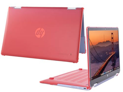 mCover Hard Case ONLY Compatible for 2024~2025 14" HP Chromebook x360 14B-CD0000 Series Laptop Computers (NOT Fitting Any Other HP Chromebook & Windows Notebook PC)- Red - color: Red