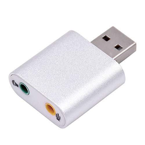 USB Audio Adapter with 3.5mm Speaker/Headphone and Microphone Jacks, Plug and Play, No External Drivers, Campatible with Windows, Mac, Linux and Chromebook