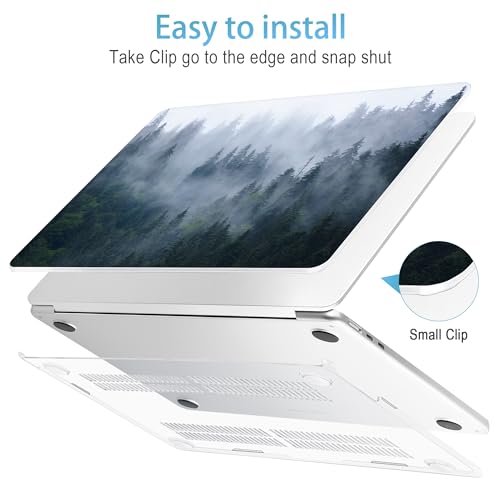 Mektron for 2026/2025/2024/2023 MacBook Air 15 INCH M5 A3448 /M4 A3241 /M3 A3114 /M2 A2941 Case, Printed Plastic Hard Shell Cover with 15.3" Liquid Retina Display Touch ID, Fir Forest - color: Fir Forest