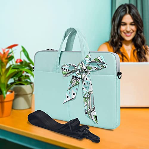 17.3 Inch Laptop Shoulder Sleeve Bag, Girls Women Briefcase Handbag for HP Envy 17 17t/Pavilion 17, Dell Inspiron 17/G3 G7 17.3, Lenovo ideapad L340, Acer Aspire 17.3, ASUS ROG MSI GS75 17.3 Case,Mint - color: Mint Green, size: 17.3 Inch