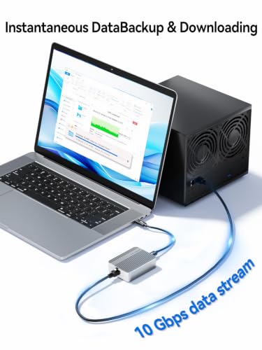 ACASIS USB4 to 10Gb Ethernet Adapter Aluminum Housing | USB-C to 10gb Ethernet Adapter Compatible Thunderbolt 3/4/5 Ethernet Adapter for Video Editing / Windows (Driver Required)