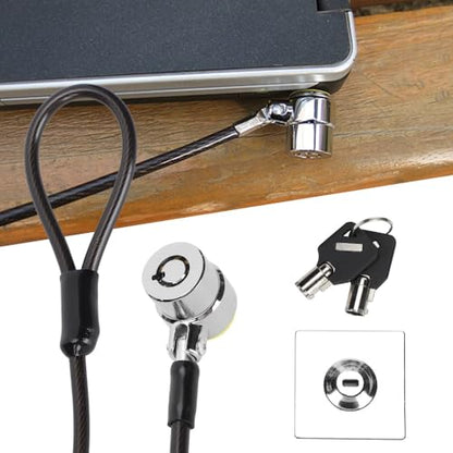 2m Galvanized Steel Laptop Cable Lock - Universal Security Anti Theft Cable with 180° Rotating Head and Keys for Most Laptops & Projectors