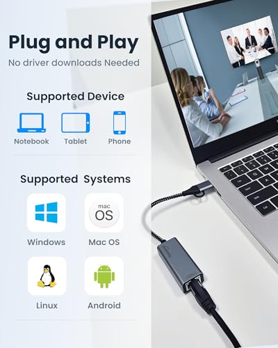 2.5G USB Ethernet Adapter, 2-in-1 USB-C&USB-A to RJ45 Network Adapter Compatible with Laptop/PC, Windows, Mac, Linux,Plug & Play - style: 2.5G Ethernet Adapter