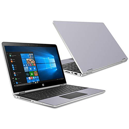 MightySkins Skin Compatible with HP Pavilion x360 15.6" (2018) - Solid Gray | Protective, Durable, and Unique Vinyl Decal wrap Cover | Easy to Apply, Remove, and Change Styles | Made in The USA - color: Gray