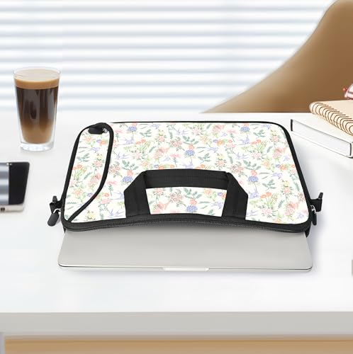 17 inch Laptop Shoulder Bag Carrying Case with Handle Fits 15.6/16/17/17.3/17.4 inch Laptop Notebook (Flowers Swallows, 16-17.3 inch) - color: Flowers Swallows
