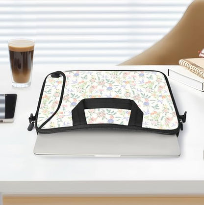 17 inch Laptop Shoulder Bag Carrying Case with Handle Fits 15.6/16/17/17.3/17.4 inch Laptop Notebook (Flowers Swallows, 16-17.3 inch) - color: Flowers Swallows