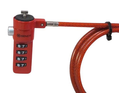 Sendt Red Notebook/Laptop Combination Lock Security Cable - color: Red