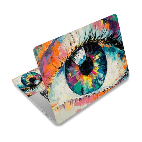 Laptop Decal Sticker Skin Cover, 11.6”12" 13" 13.3" 14" 15" 15.4" 15.6 inch Laptop Netbook Universal Vinyl Skin Sticker Cover Waterproof Notebook PC Protector (2 Wrist Pad Included), Evil Eye - color: Evil Eye