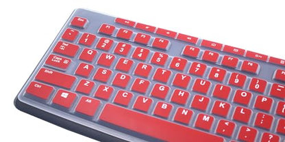 Ultra Thin Desktop PC Silicone Keyboard Cover Skin Protector Compatible for Logitech MK370 MK295 MK275 MK270 Wireless Keyboard, Logitech K200 K260 K270 MK200 MK260 Keyboard (Red) - color: Red